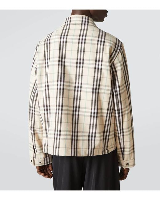 Burberry Multicolor Jacket With Classic Collar And All-Over Check Motif for men