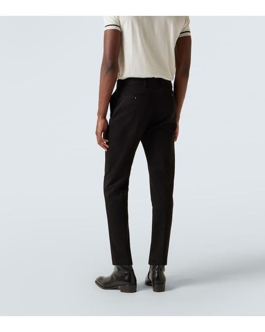 Tom Ford Blue Cotton Straight Pants for men