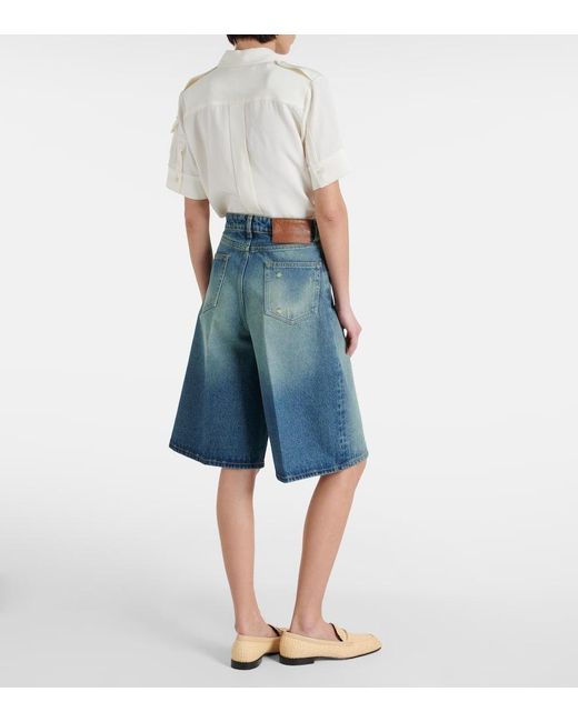 Bermudas de denim Victoria Beckham de color Blue