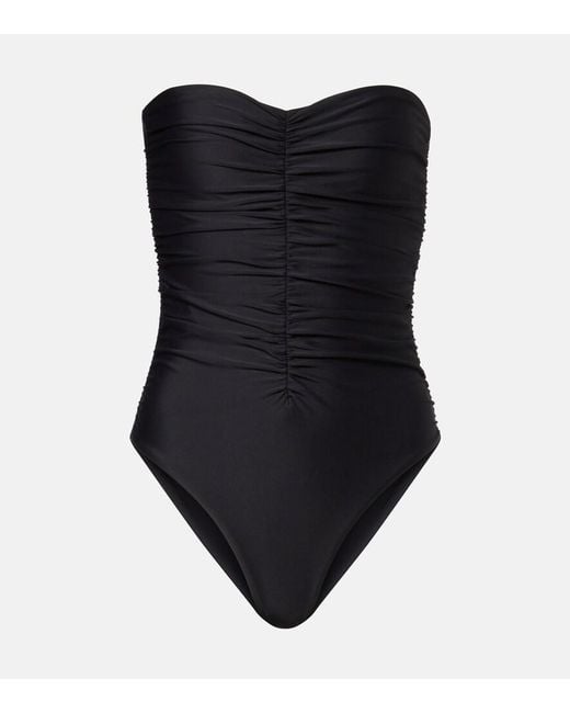 JADE Swim Black Yara Ruched Swimsuit