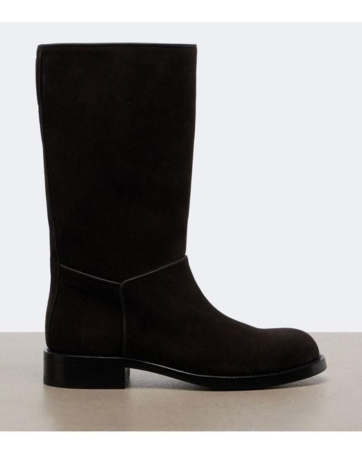The Row Black Nobilis Suede Knee-High Boots