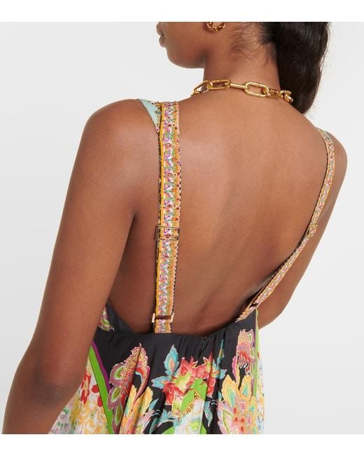 Camilla Metallic Crystal-Embellished Printed Silk Crepe De Chine Maxi Dress