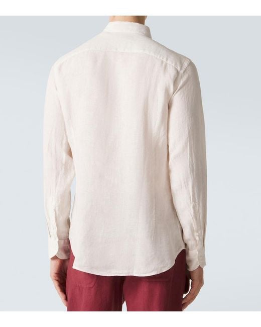 Fedeli White Nick Linen Shirt for men