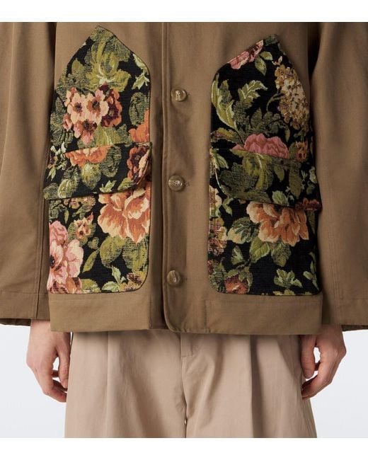 Simone Rocha Green Floral Patchwork Cotton Jacket for men