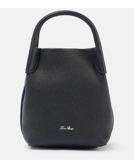 Loro Piana Black Bale Micro Leather Shoulder Bag