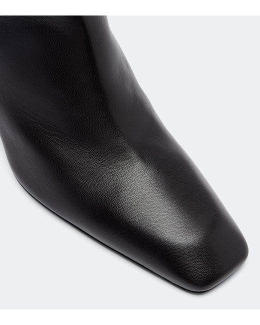 Totême Black Leather Ankle Boots