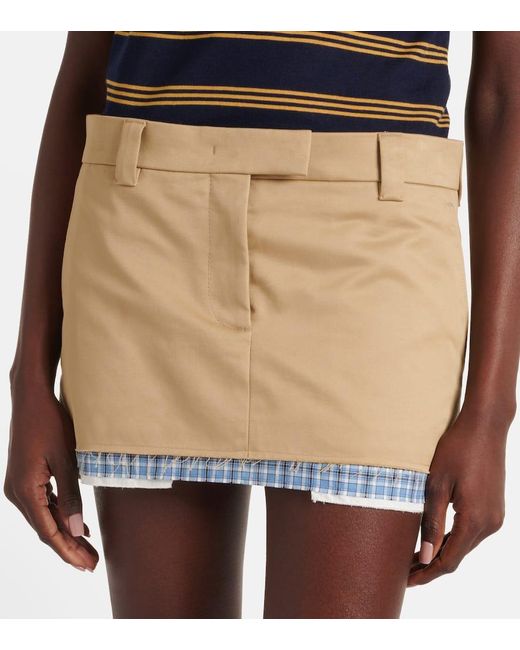 Miu Miu Natural Minirock Aus Baumwolle