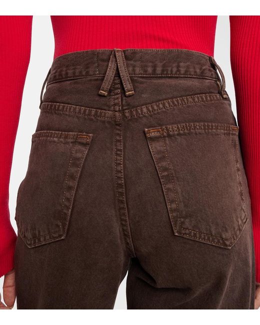 SLVRLAKE Denim Brown Grace High-Rise Wide-Leg Jeans