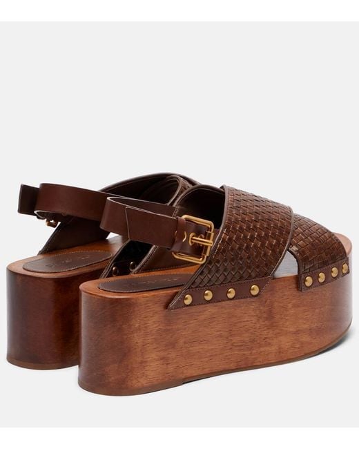 Farm Rio Brown 75 Leather Platform Sandals