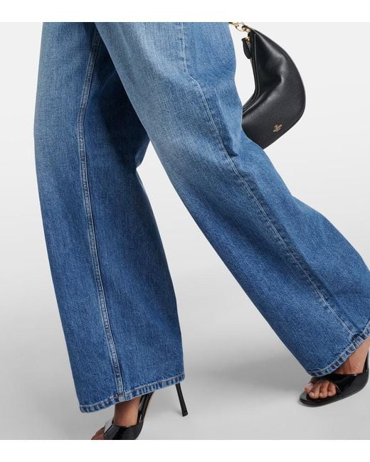 Valentino Blue High-Rise Straight Jeans