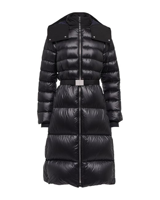 Burberry Synthetic Belted Down Coat in Black Lyst