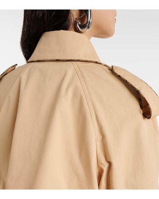 Dries Van Noten Natural Cotton Poplin Trench Coat