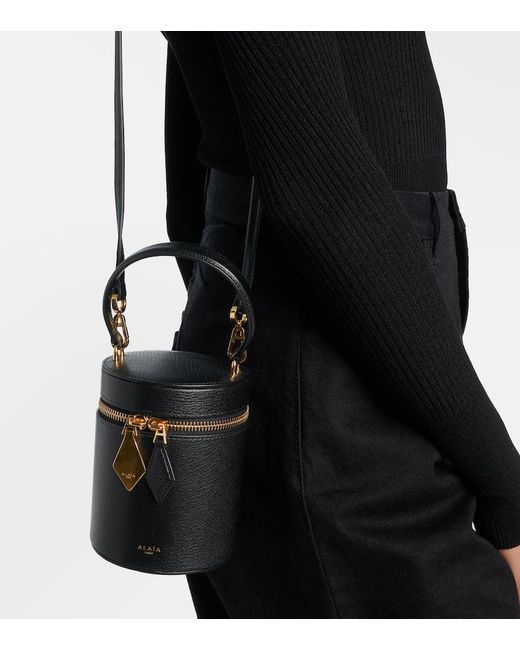 Alaïa Black Cube Mini Leather Vanity Bag