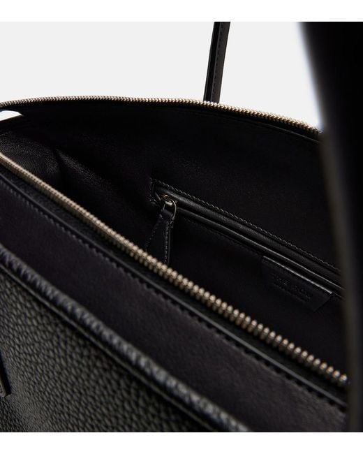 The Row Black E/W India Large Leather Tote Bag
