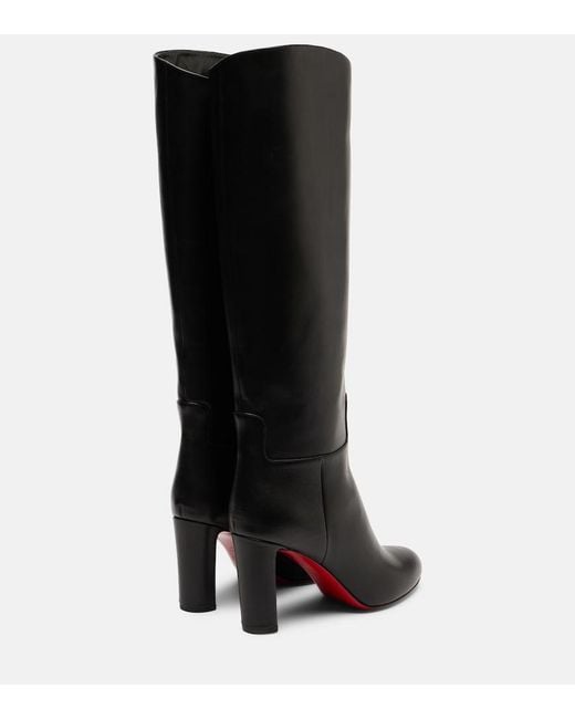 Christian Louboutin Black Leather Knee-High Boots