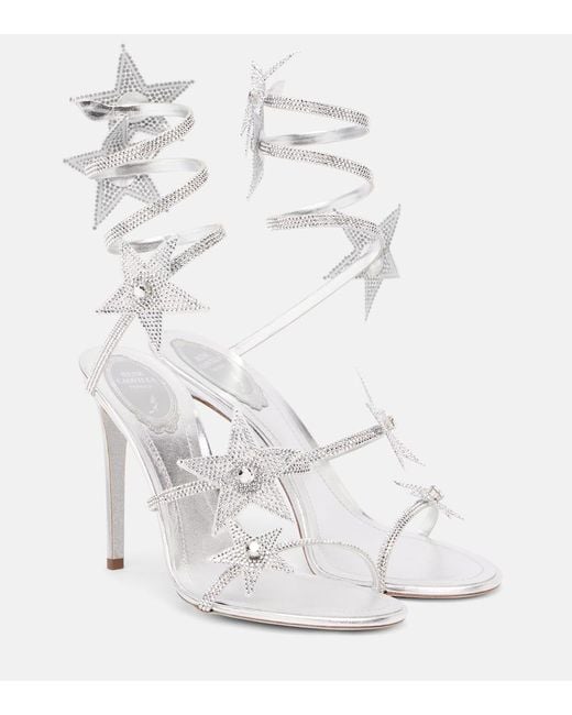 Sandales Cleo 105 En Satin A Ornements Rene Caovilla en coloris White