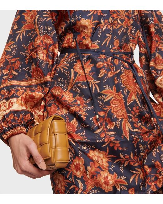 Zimmermann Red Junie Floral Silk Blouse