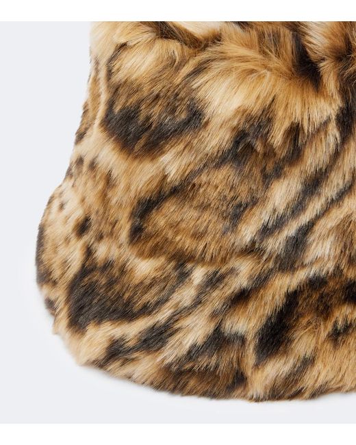 Etro Natural Leopard-Print Bucket Hat