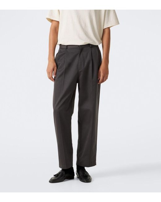 The Row Gray Nesper Pleated Straight Pants for men