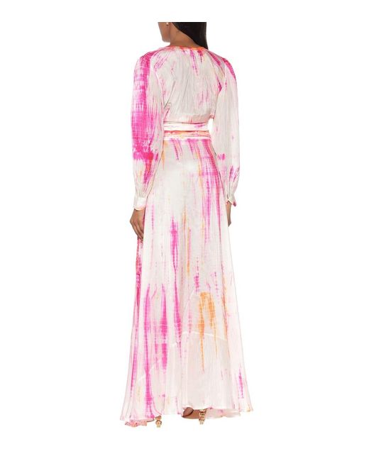 Falda Cara de seda efecto tie-dye Anna Kosturova de color Pink