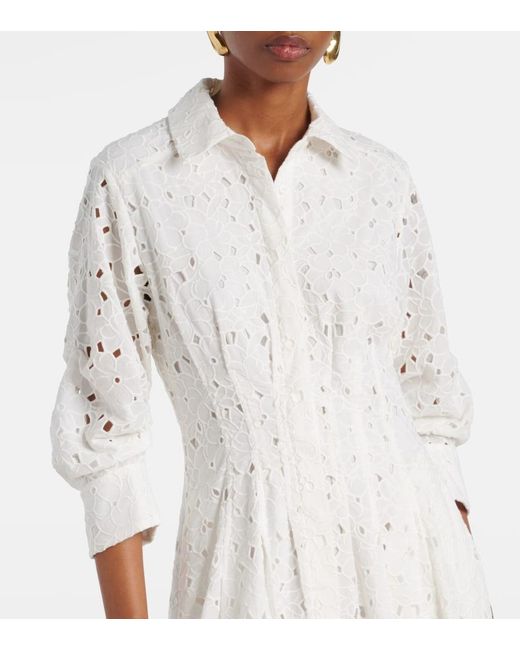 Jonathan Simkhai White Jazz Cotton Broderie Anglaise Midi Dress