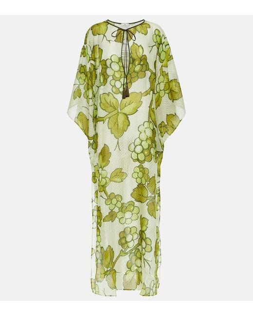 Etro Green Printed Silk Kaftan
