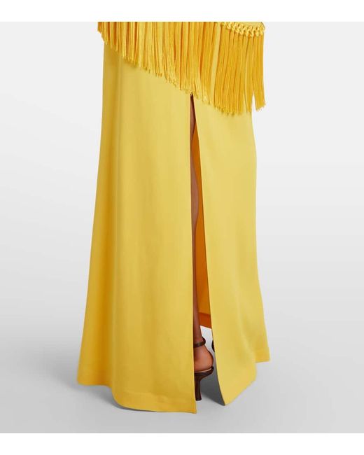 ‎Taller Marmo Metallic Meteora Open-Back Crepe Cady Gown