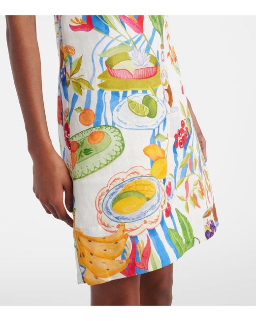 Farm Rio White Bedrucktes Minikleid Aus Leinen