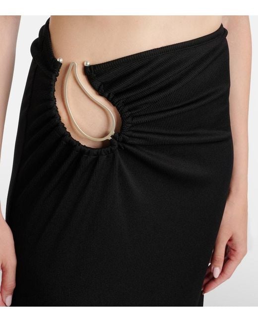 Christopher Esber Black Paisley Gathered Maxi Skirt