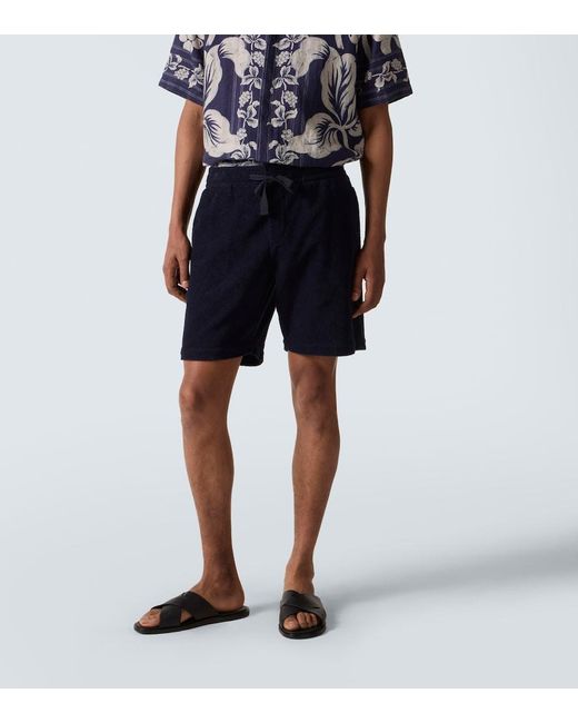 Orlebar Brown Blue Trevone Cotton Terry Shorts for men