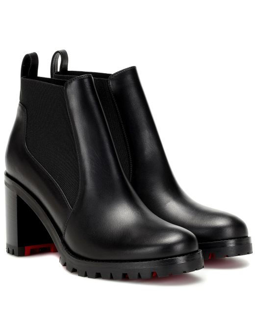 Christian Louboutin Black Marchacroche 70 Leather Ankle Boots
