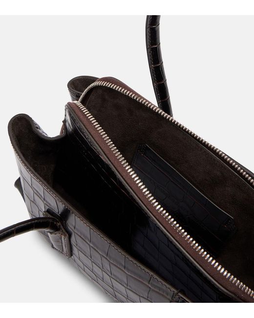 The Attico Black La Passeggiata Small Leather Tote Bag