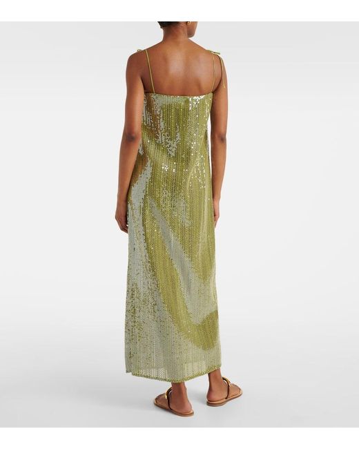 Abito Midi Solid Sequins di Adriana Degreas in Green