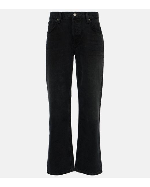 Citizens of Humanity Black Neve Low-rise Straight Jeans