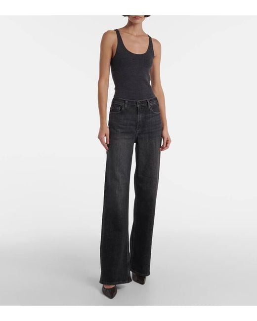 AG Jeans Blue New Baggy High-Rise Wide-Leg Jeans