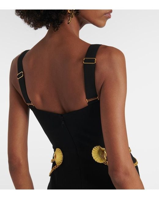 Rebecca Vallance Black Chelsea Embellished Cutout Bustier Dress