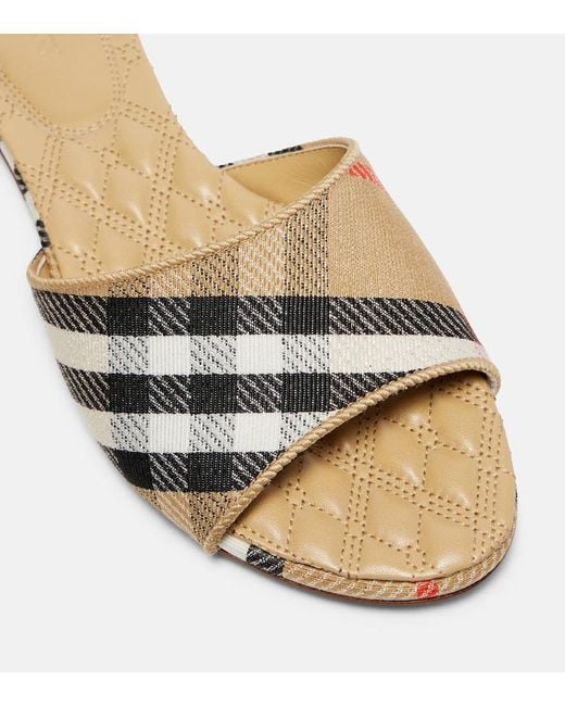 Burberry Natural Sloane Check Mules