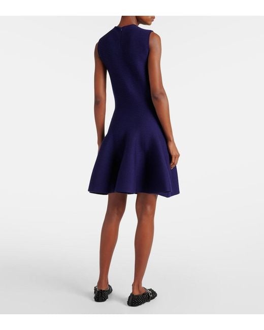 Alaïa Blue Wool-Blend Minidress