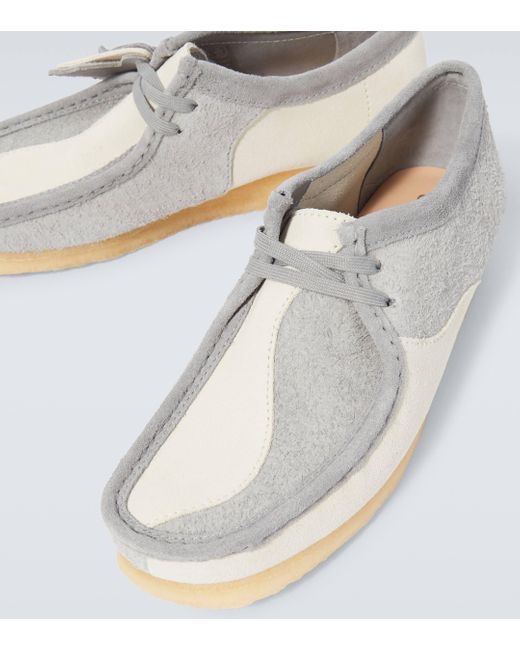 Clarks White Wallabee Suede Boots for men