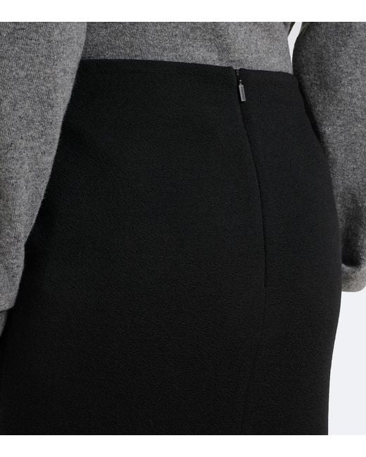 Max Mara Black Wool-Blend Jersey Pencil Skirt