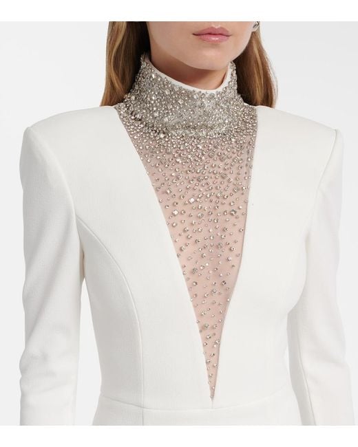 Rebecca Vallance White Bridal Melva Embellished Crepe Gown