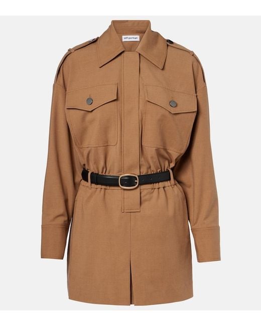 Self-Portrait Brown Twill Romper
