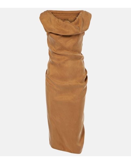 Abito Lungo Ginnie Con Ruches di Vivienne Westwood in Brown
