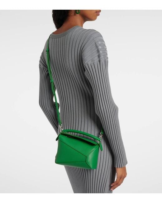 Loewe Green Tote Puzzle Edge Mini Aus Leder