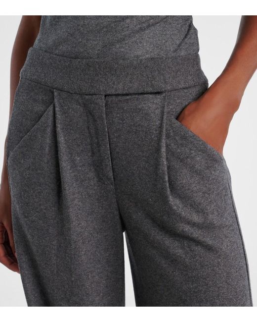 Veronica Beard Gray Mid-Rise Wide-Leg Pants