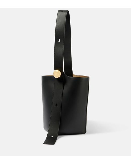 Loewe Black Medium Pebble Bucket Bag