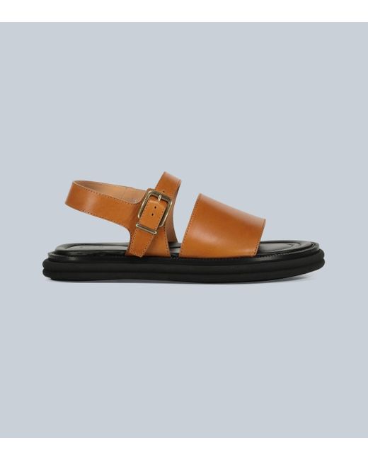 Dries Van Noten Brown Leather Sandals for men