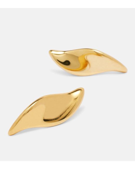 Khaite White Leaf Clip-On Earrings