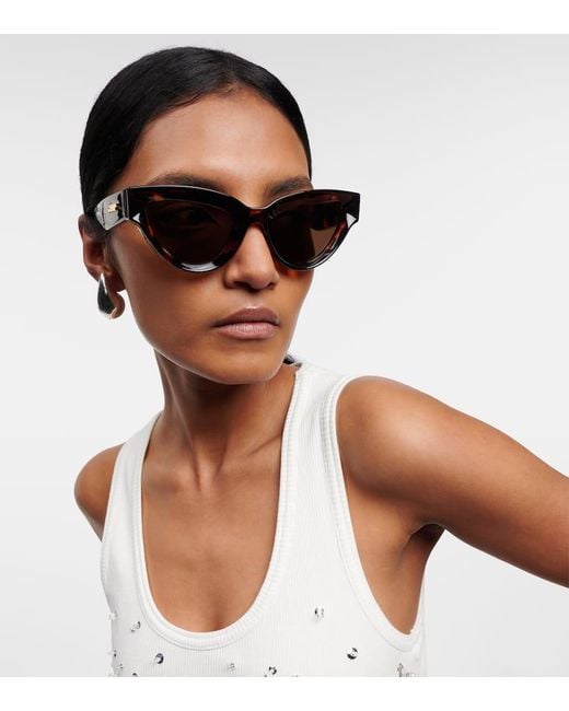 Bottega Veneta Brown Edgy Cat-eye Sunglasses