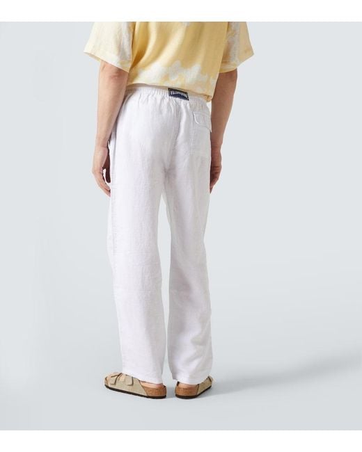 Vilebrequin White Linen Drawstring Pants for men